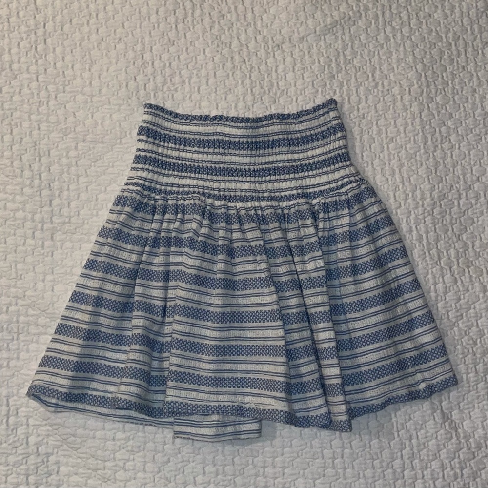 J Crew Blue and White Striped Skirt
